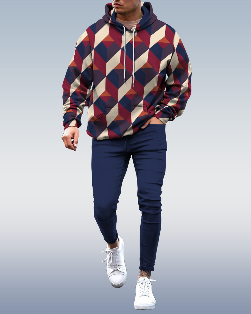 Men's Personalized Printed Hoodie Set 153