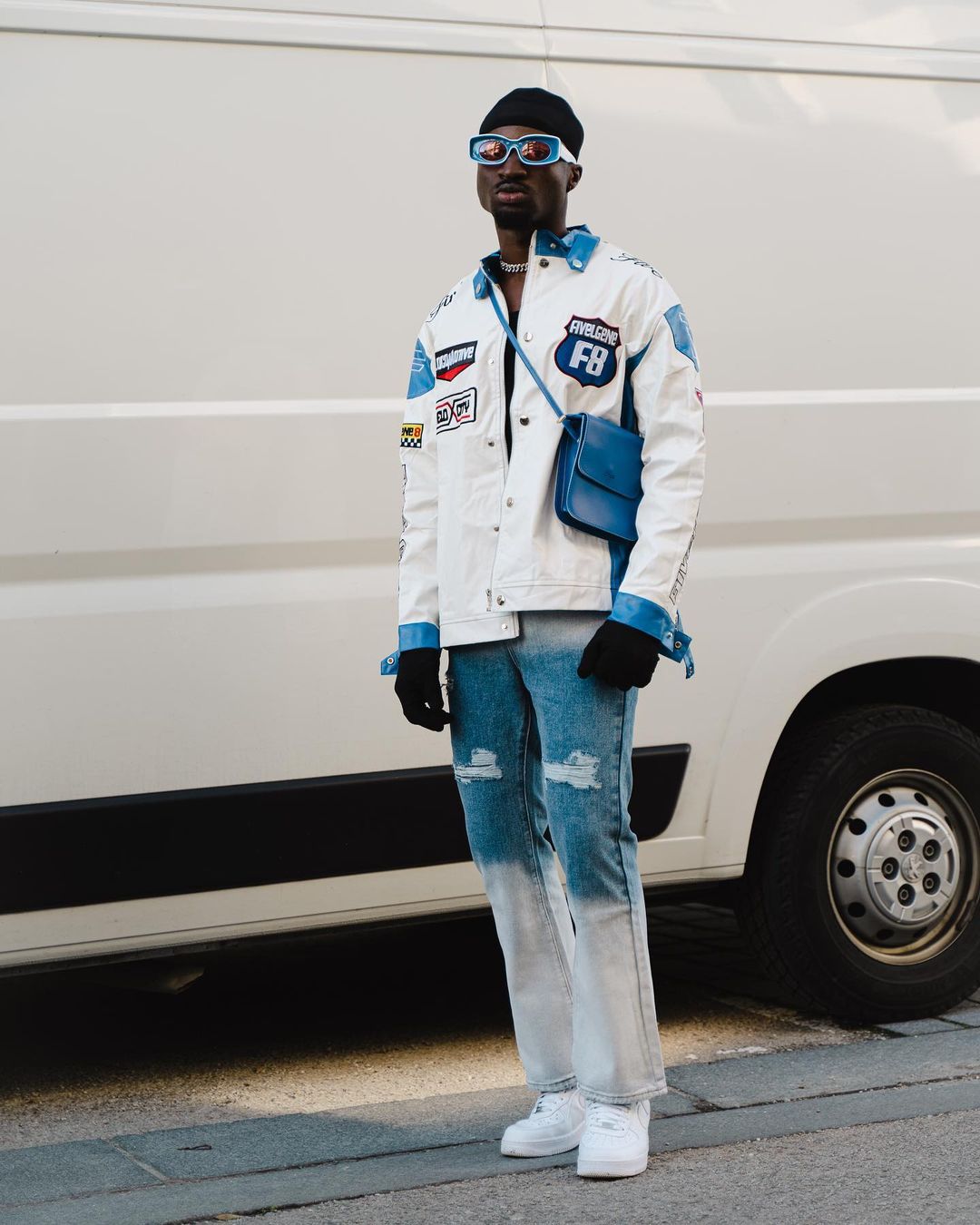 The Vimiaparty American Motorcycle Colorblock PU Leather Jacket