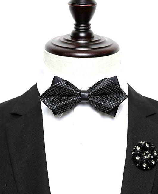 Business Allover Print Pointed Toe Bow Tie